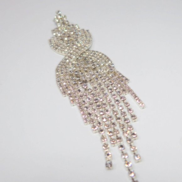 Teardrop Crystal Tassels Dangle Earrings NEW! - Picture 4 of 12